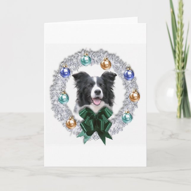 Carte de Noël de border collie (Devant)