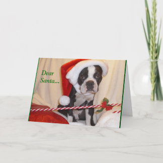 Carte de Noël de Boston Terrier