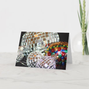 Carte de Noël de boules de parties scintillantes