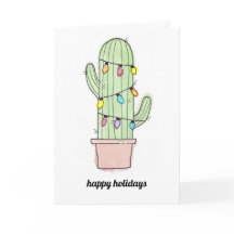 Carte de Noël de cactus d'aquarelle