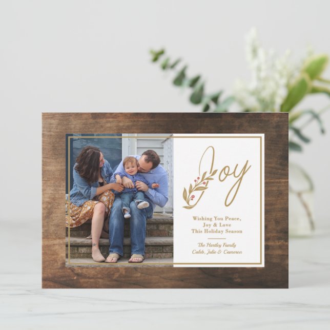 Carte de Noël de cadre de bois (Debout devant)