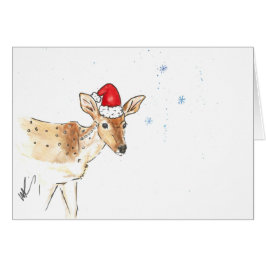 Carte de Noël de cerfs communs