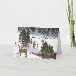 Carte de Noël de cerfs communs