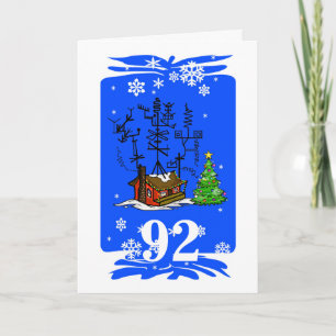 Carte de Noël de Chambre de radio-amateur avec la