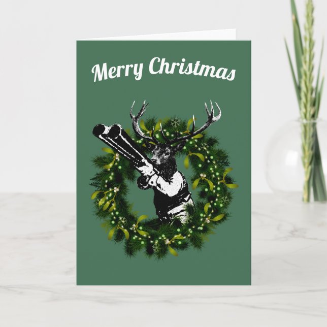 Carte de Noël de chasse personnalisable (Devant)