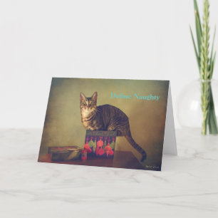 Carte de Noël de chat coquin