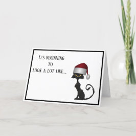 Carte de Noël de chat drôle