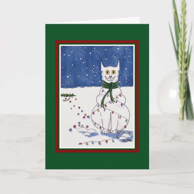 Carte de Noël de chat drôle (Devant)