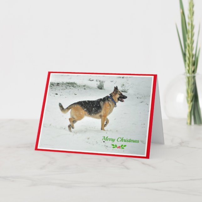 Carte de Noël de chien de berger allemand (Devant)