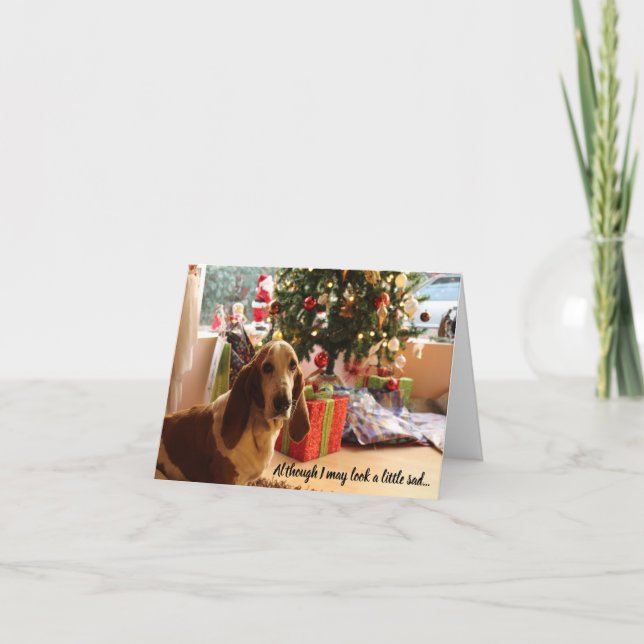 Carte de Noël de chien de garde de Basset modifiab (Devant)