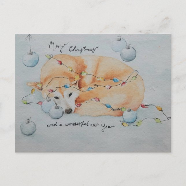 Carte de noël de Chien Shiba Inu (Devant)