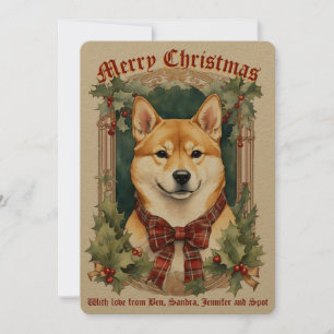 Carte de Noël de chien Shiba Inu