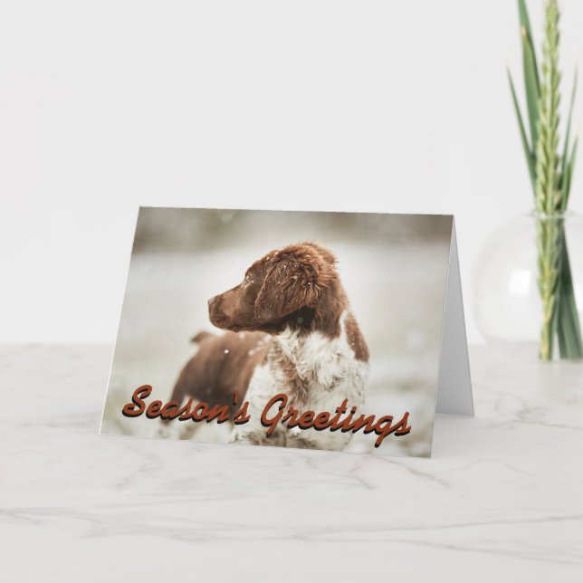 Carte de Noël de chiot d'épagneul (Devant)