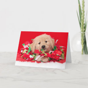 Carte de Noël de chiot Golden Retriever
