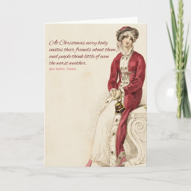 Carte de Noël de citation d'Emma de Jane Austen (Devant)