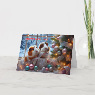 Carte de Noël de cochons d'Inde (message personnal