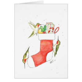 Carte de Noël de colibri