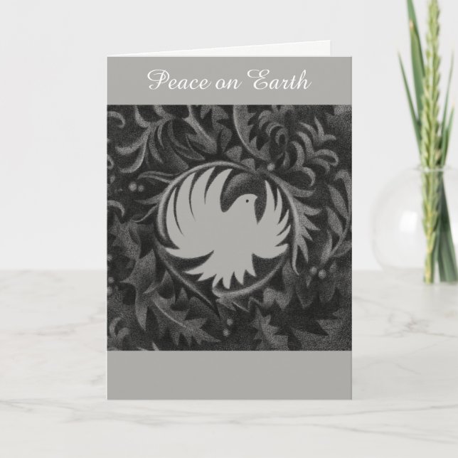 Carte de Noël de colombe de paix de Morris-style (Devant)