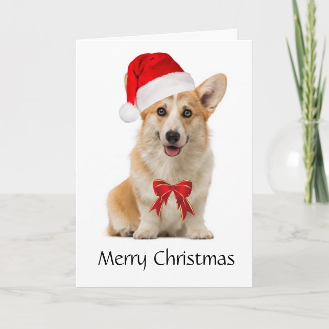 Carte de Noël de corgi (Devant)
