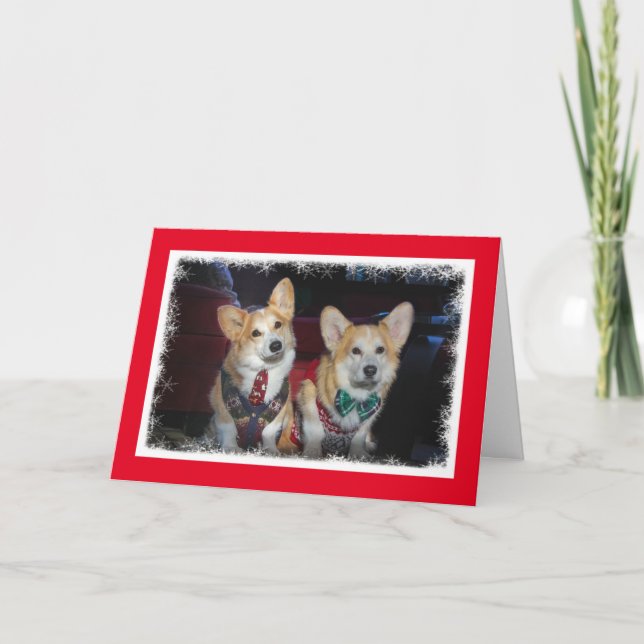 Carte de Noël de Corgi doux (Devant)