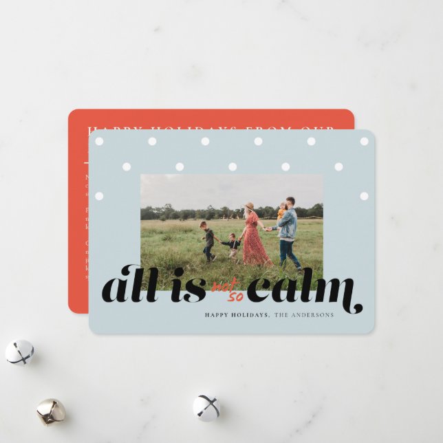 Carte de Noël de famille amusante (Devant/Arrière en situation)