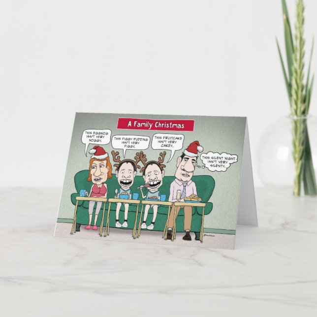 Carte de Noël de famille drôle et dysfonctionnelle (Devant)