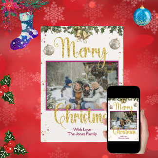 Carte de Noël de famille mignonne