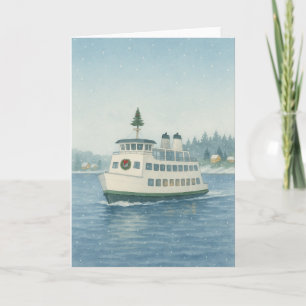 Carte de Noël de ferry de jour