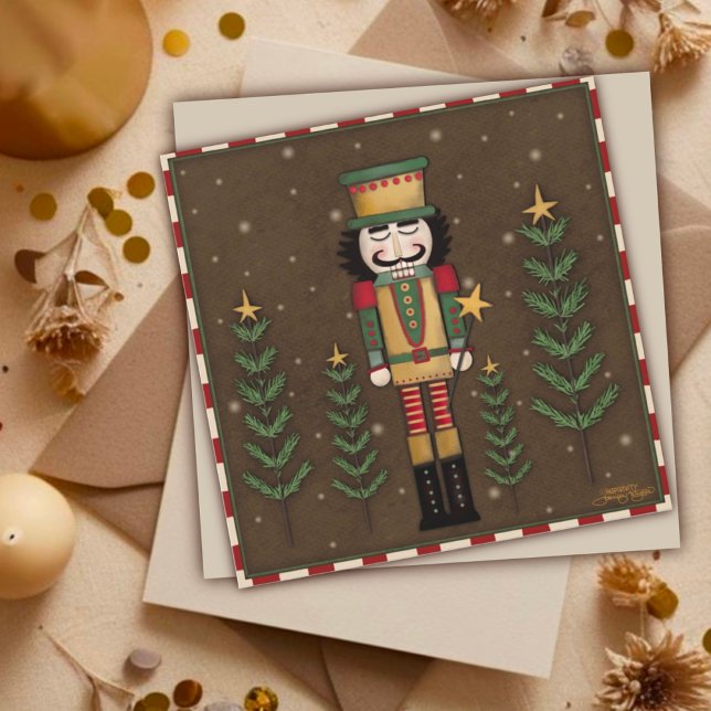 Carte de Noël de fêtes de Casse-Noisette endormi (Créateur téléchargé)
