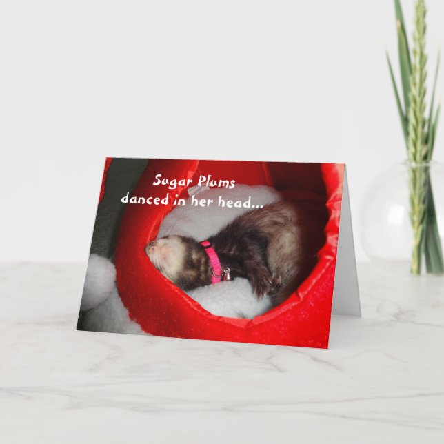 Carte de Noël de furet de prunes de sucre (Devant)