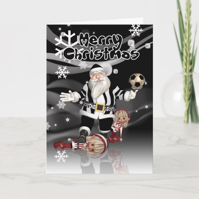 Carte de Noël de Geordie Père Noël et petits elfes (Devant)