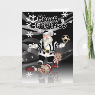 Carte de Noël de Geordie Père Noël et petits elfes
