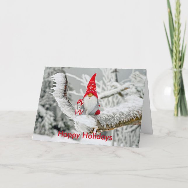 Carte de Noël de gnome de Noël (Devant)