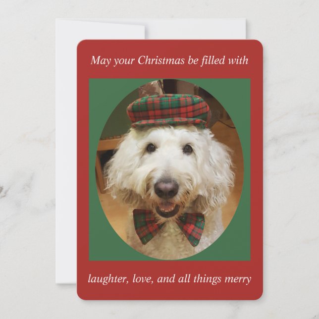 Carte de Noël de Goldendoodle (Devant)