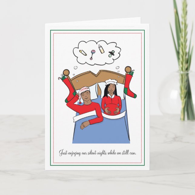 Carte de Noël de grossesse - Afro-Américain (Devant)