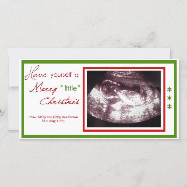 Carte de Noël de grossesse - Ultrasonic Photo (Devant)