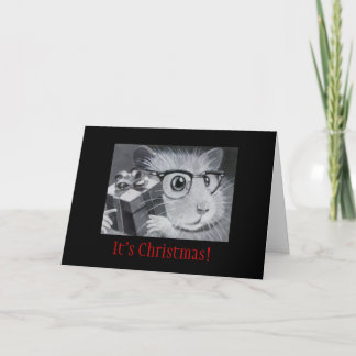 Carte de Noël de hamster de geek