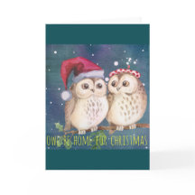 Carte de Noël de hibou