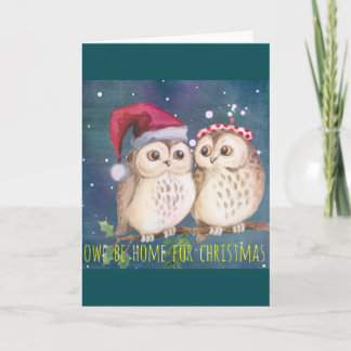 Carte de Noël de hibou