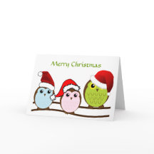 Carte de Noël de hibou