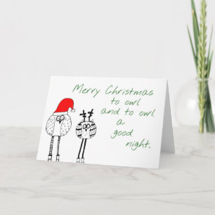 Carte de Noël de hibou