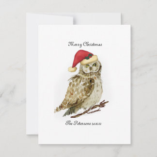 Carte de Noël de hibou personnalisée