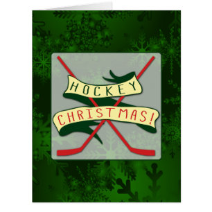 Carte de Noël de hockey amusant
