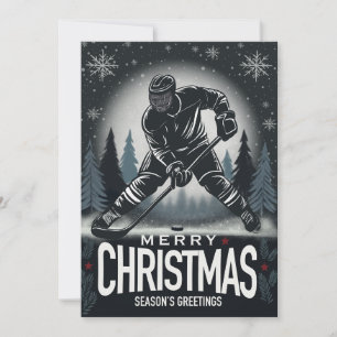 Carte de Noël de hockey Joyeuses Fêtes