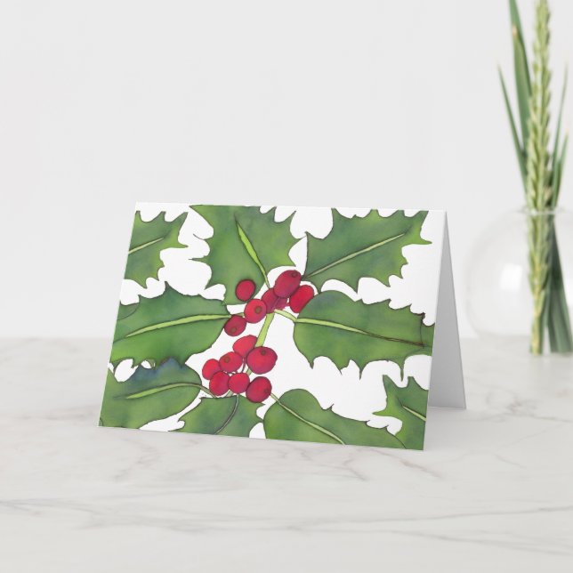 Carte de Noël de houx 1 (Devant)