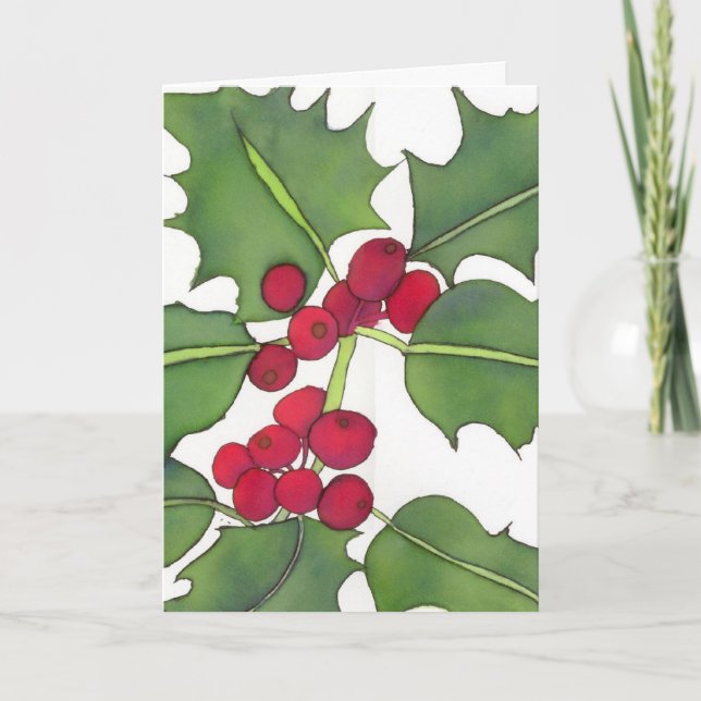 Carte de Noël de houx 2 (Devant)