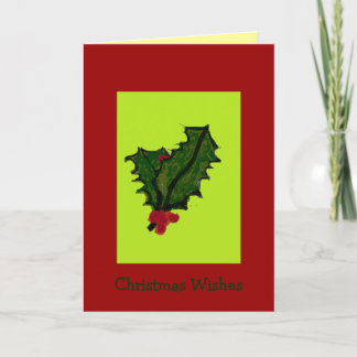 Carte de Noël de houx de Hoho