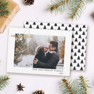 Carte de Noël de Joyeux Joyeux d'or photo minime