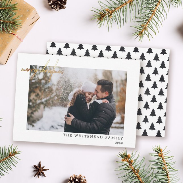 Carte de Noël de Joyeux Joyeux d'or photo minime (Créateur téléchargé)