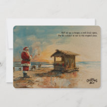 Carte de Noël de juillet à la crèche tropicale du